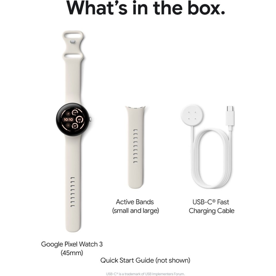 Google Pixel Watch 3 WiFi -älykello, 45 mm, Obsidian / Matte Black