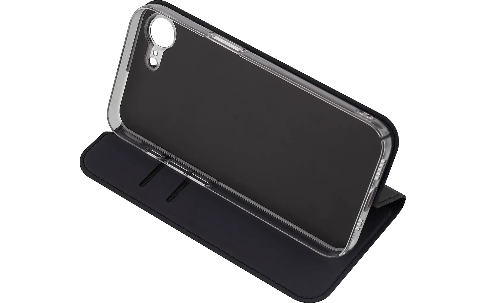 Fonekit Bookcase -suojakotelo, iPhone 16e, musta