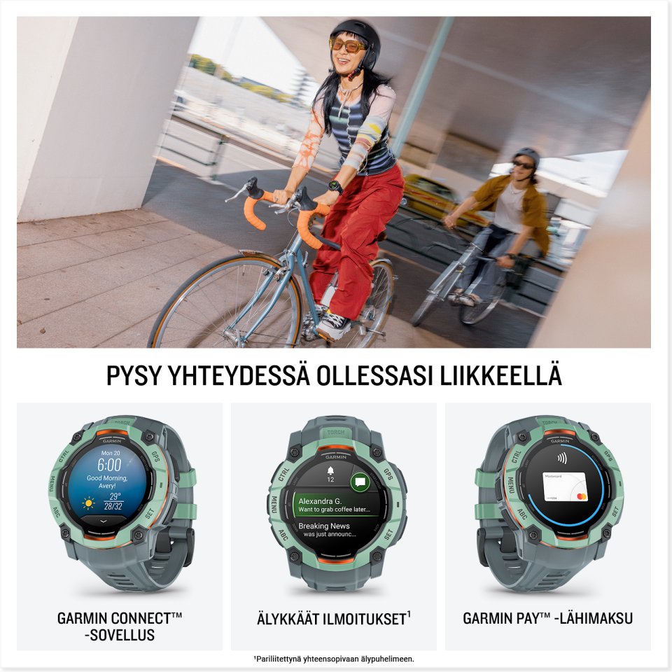 Garmin Instinct 3 GPS-älykello, 45 mm, vedenvihreä