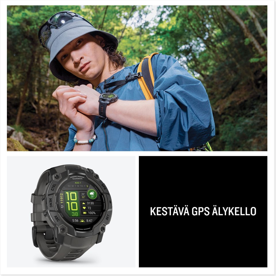Garmin Instinct 3 GPS-älykello, 50 mm, musta / grafiitinharmaa
