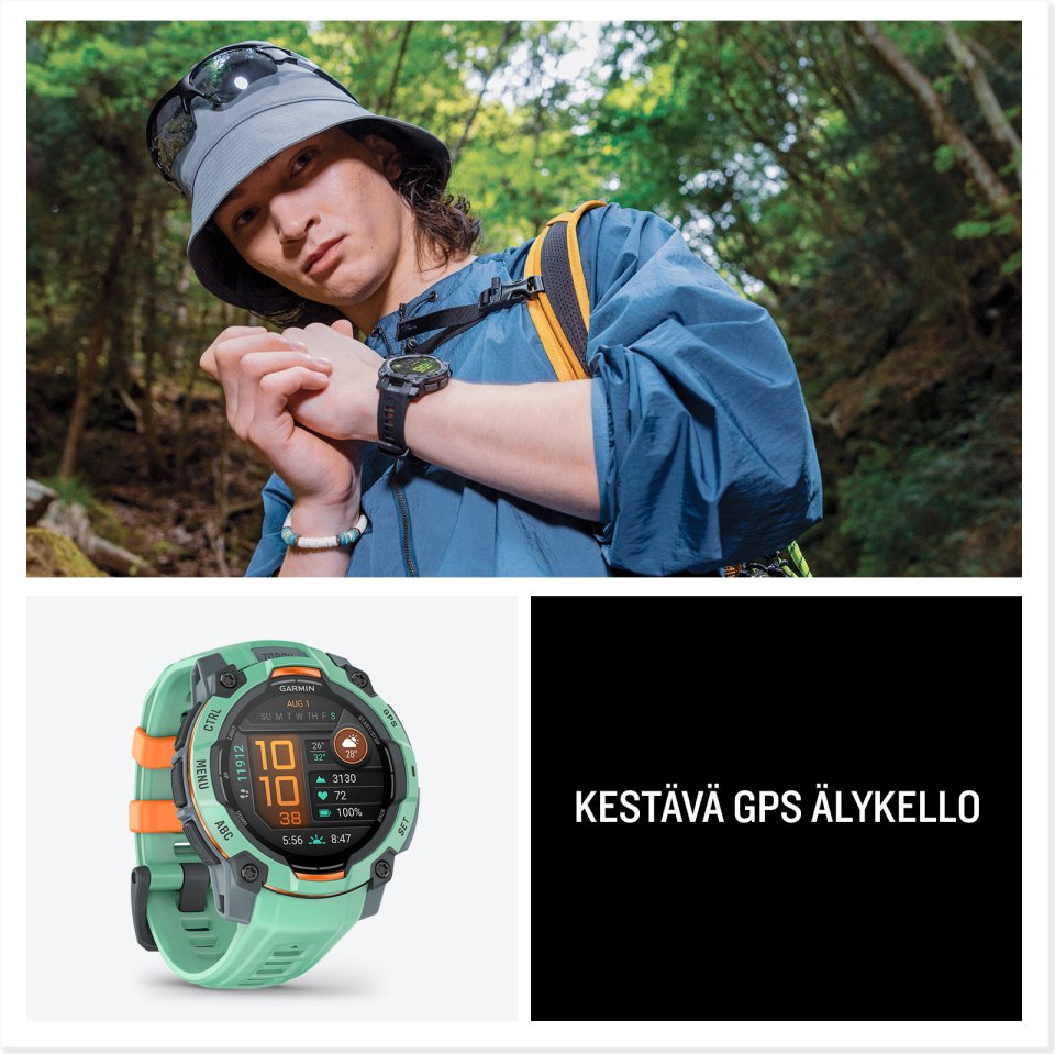Garmin Instinct 3 GPS-älykello, 50 mm, vedenvihreä