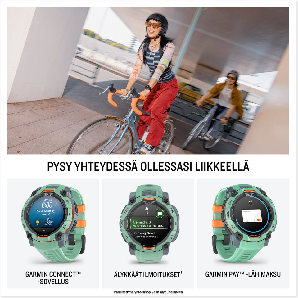 Garmin Instinct 3 GPS-älykello, 50 mm, vedenvihreä
