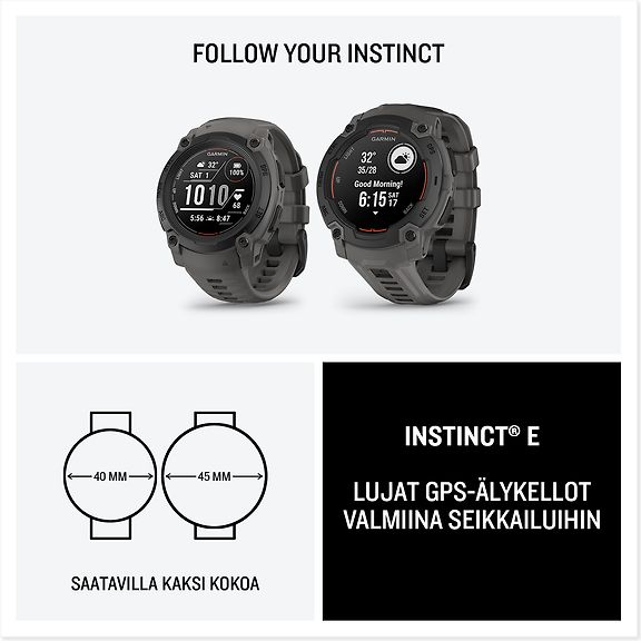 Garmin Instinct E GPS-älykello, 45 mm, musta / grafiitinharmaa