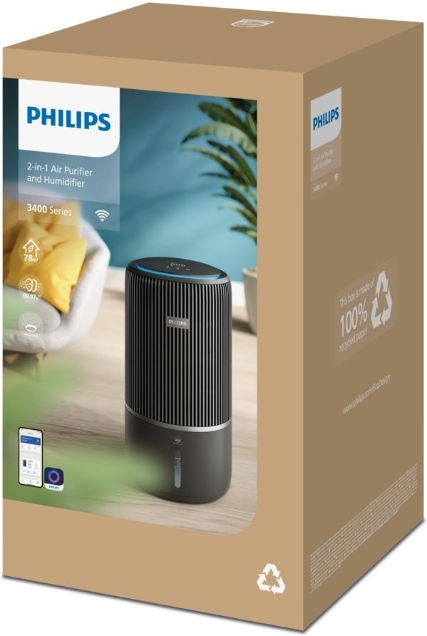 Philips PureProtect Water 3400 Series ilmanpuhdistin ja -kostutin, AC3421/13