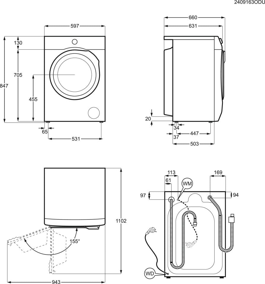 Electrolux EWI754LY6Q 700 SteamCare kuivaava pesukone