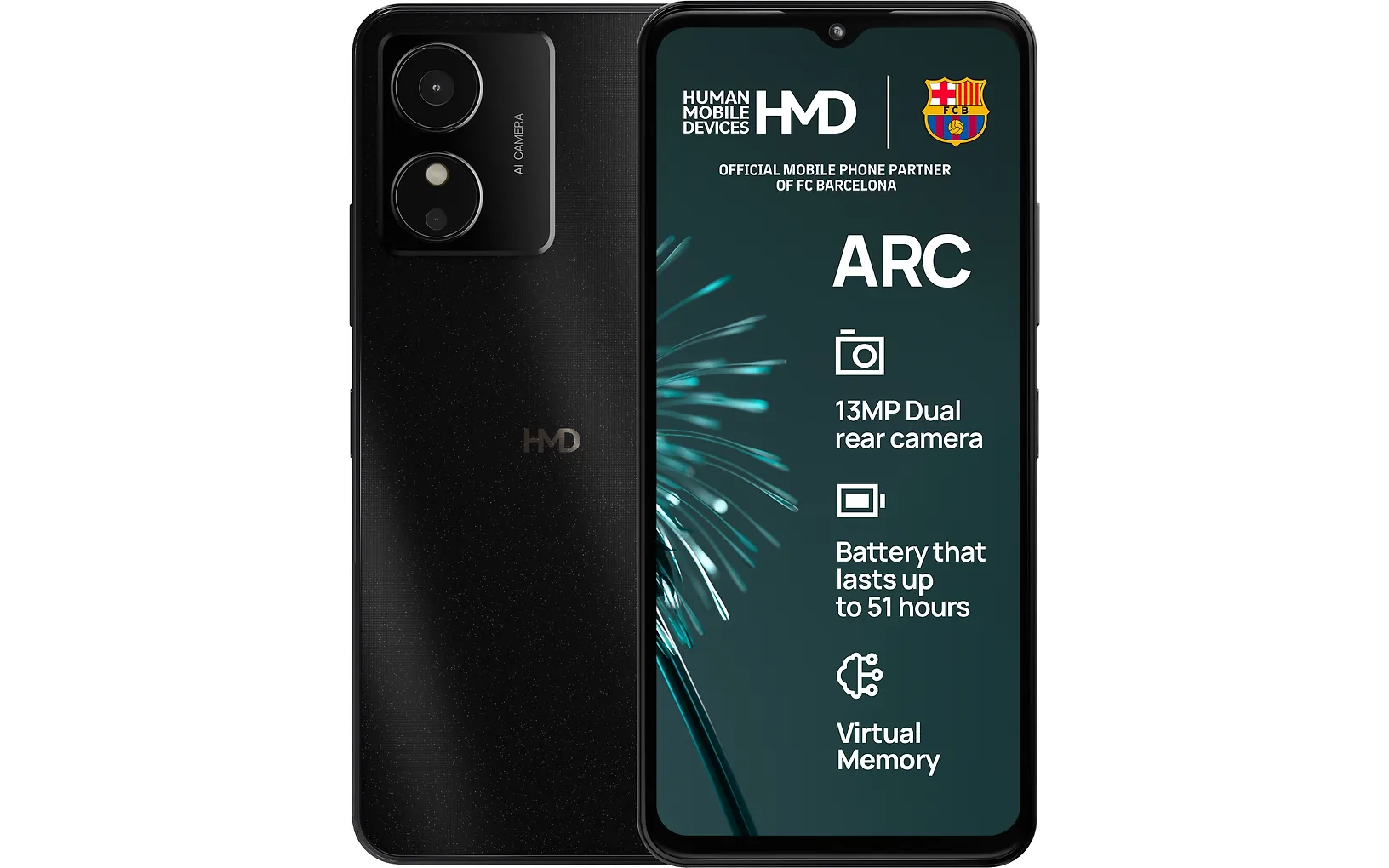 HMD Arc-telefon, 64/2 GB, svart