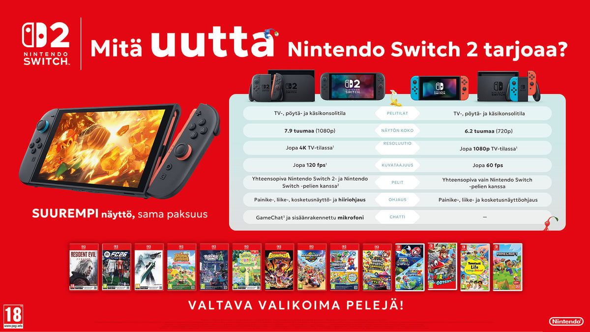 Nintendo Switch 2 pelikonsoli, musta