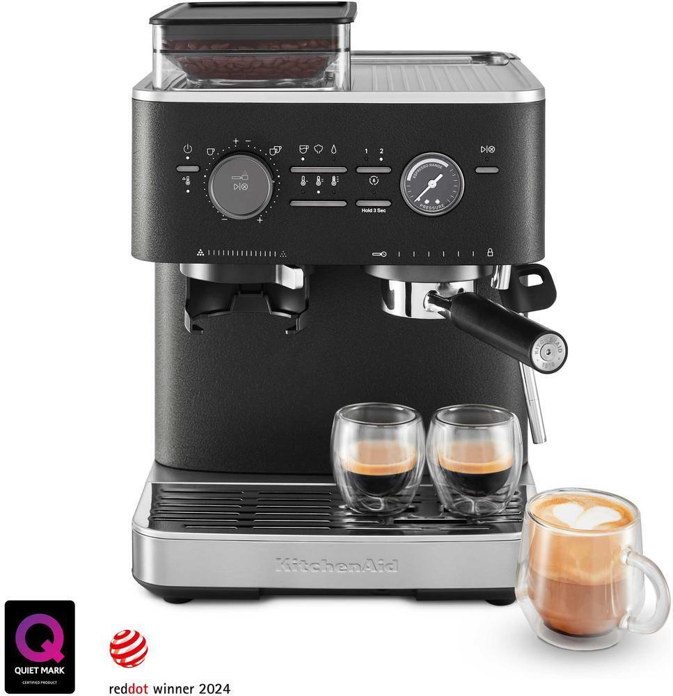 KitchenAid puoliautomaattinen espressokone kahvimyllyllä, 5KES6551, musta – kuva 1