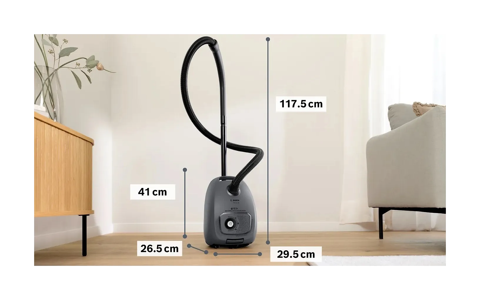 Bosch Serie 4 dammsugare, BGL41GR3H, grå