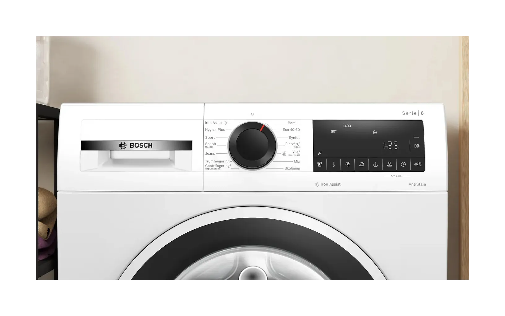 Bosch WGG244ZISN Serie 6 tvättmaskin, vit