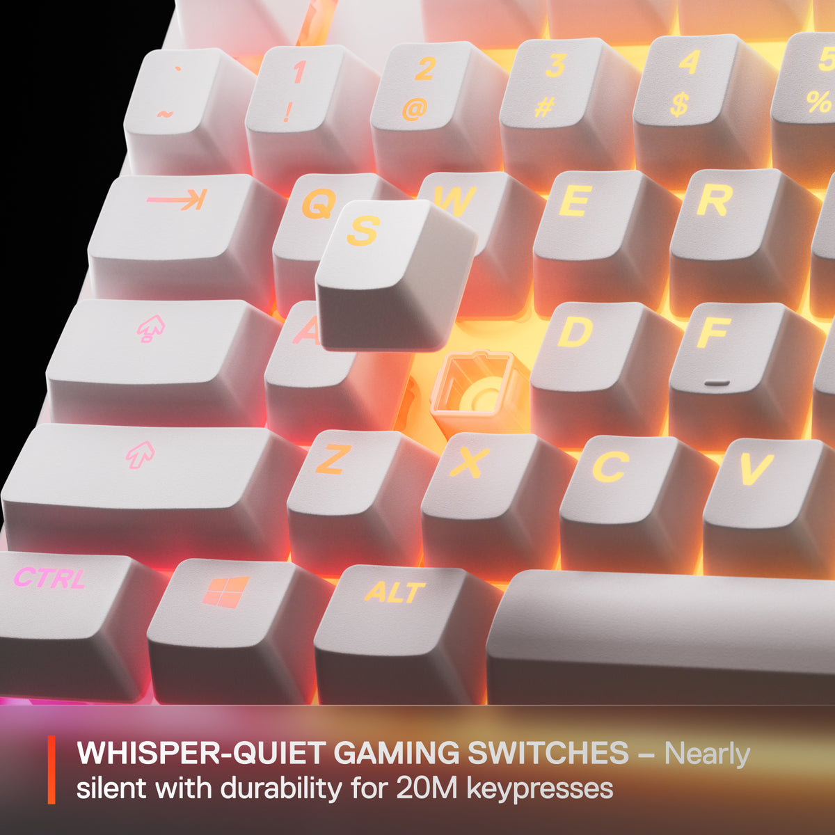 SteelSeries Apex 3 TKL pelinäppäimistö, valkoinen – kuva 5