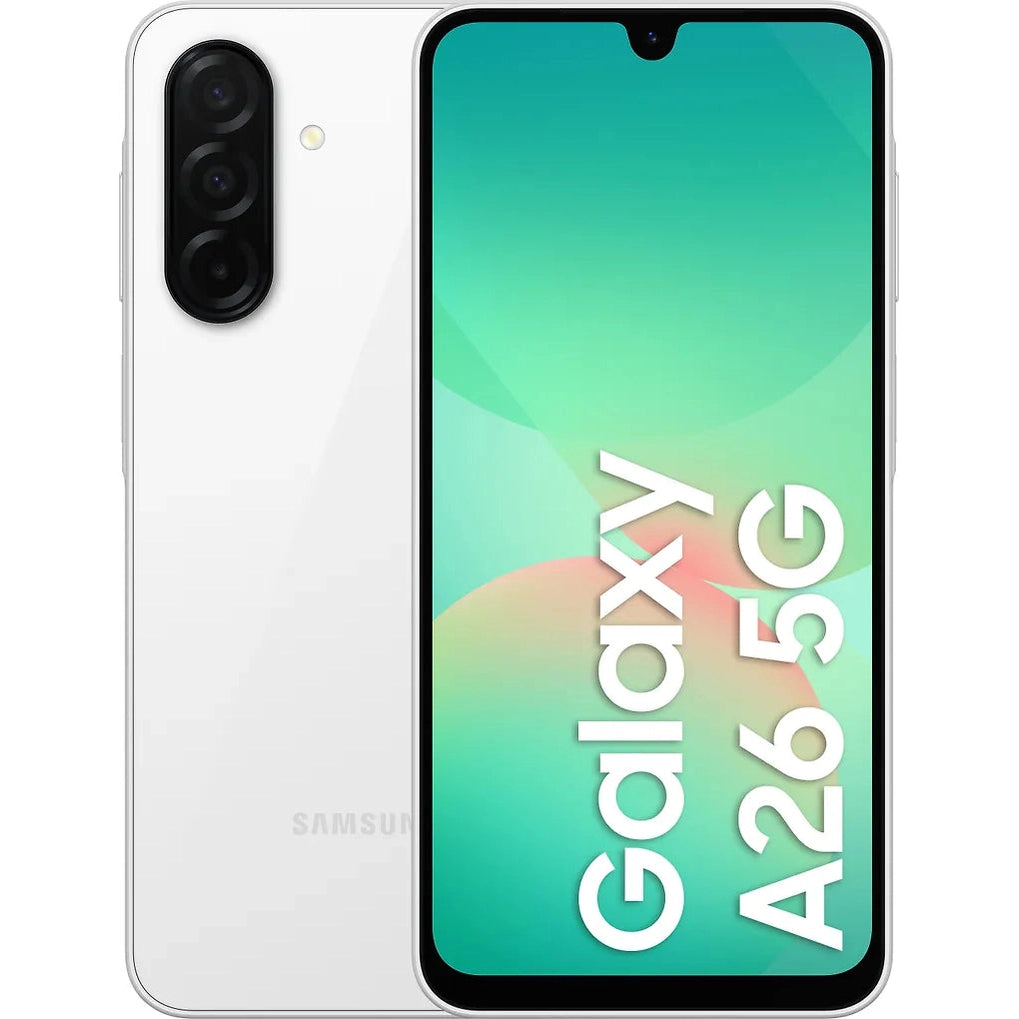 Samsung Galaxy A26 5G puhelin, 128/6 Gt, valkoinen - E-store.fi