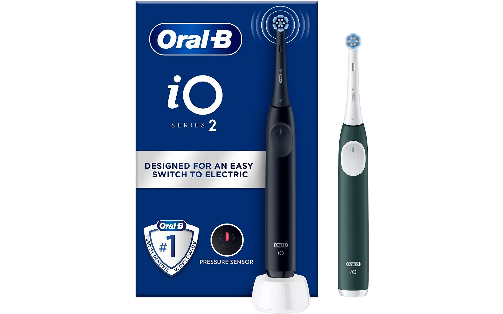 Oral-B iO2 Duo eltandborstpar, svart och grön