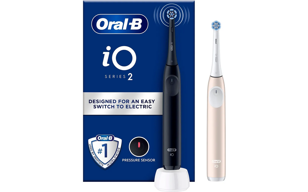 Oral-B iO2 Duo sähköhammasharjapari, musta & vaaleanpunainen