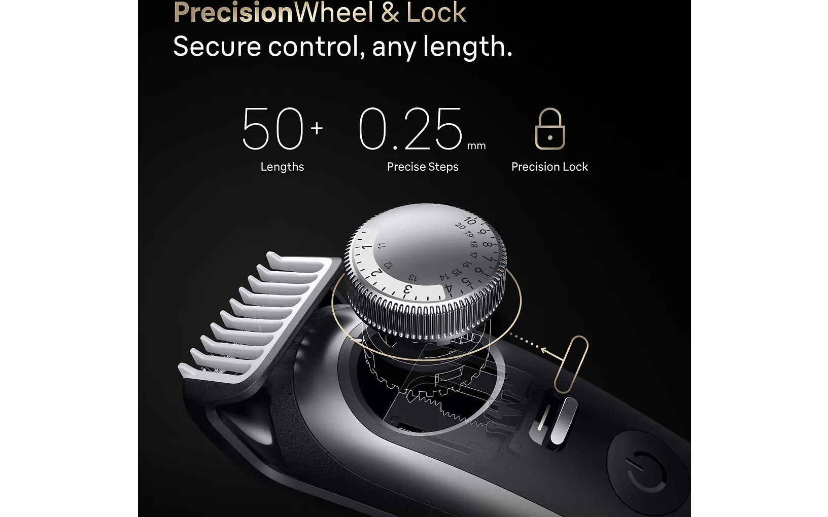 Braun Series 9 skäggtrimmer, BT9560, Krom