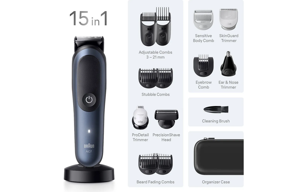 Braun All-in-One Series 7 monitoimitrimmeri, AIO7580, sininen