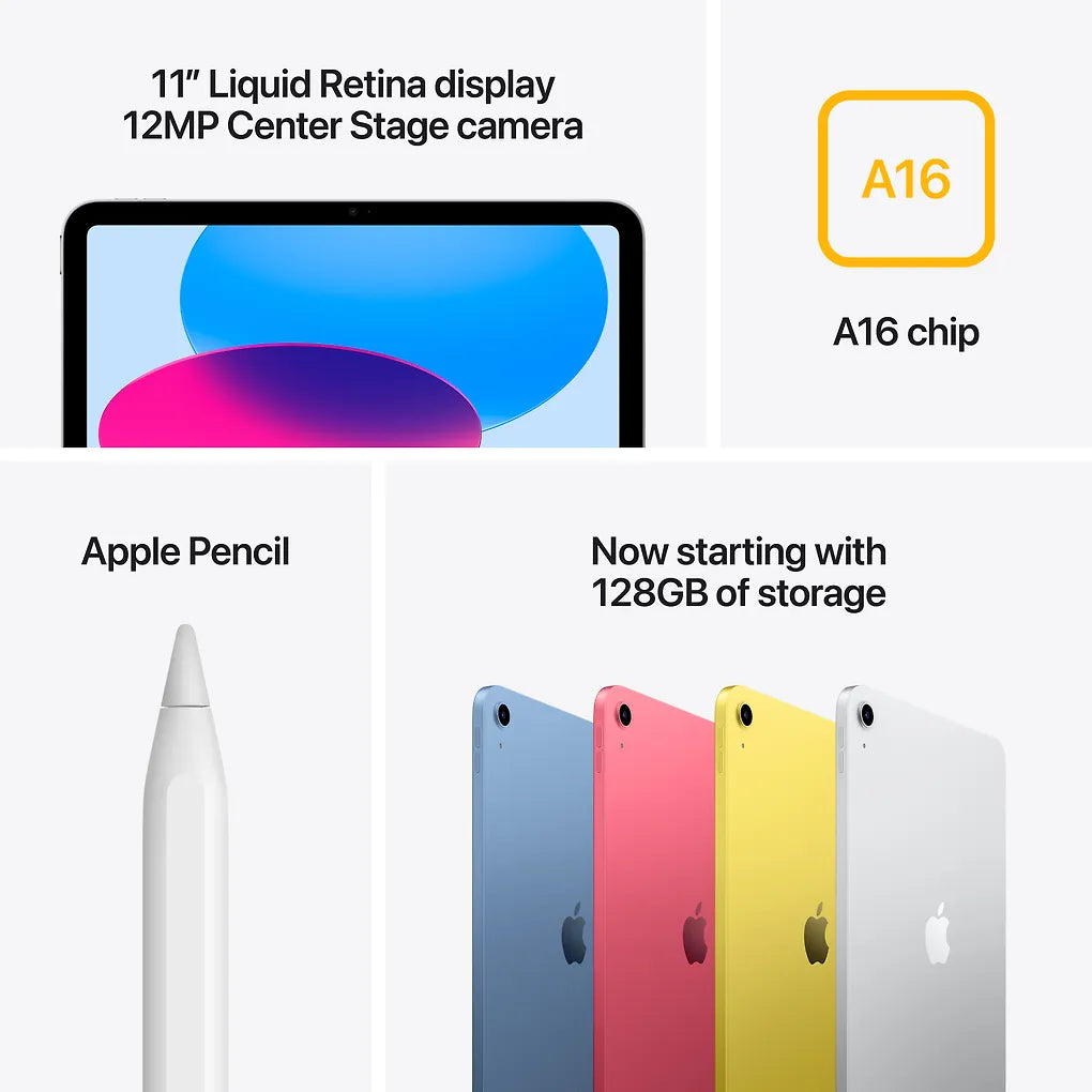 Apple iPad 11" 128 Gt WiFi 2025 -tabletti, hopea (MD3Y4)