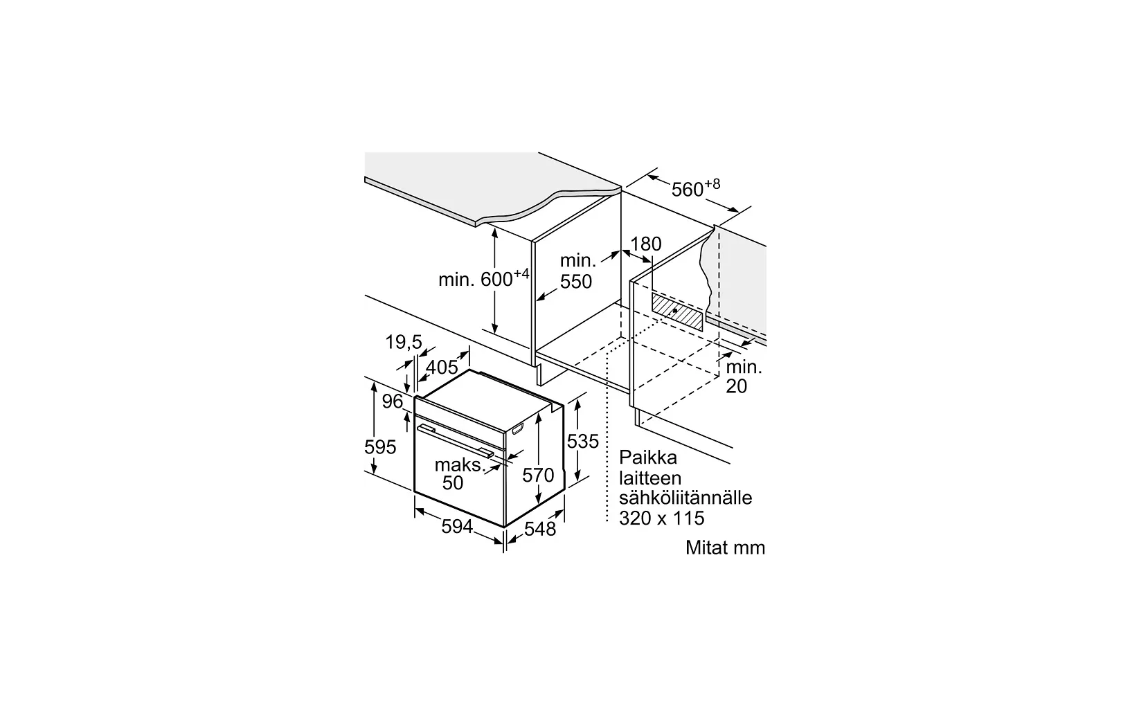 Siemens iQ500 erillisuuni, HB517GCW1S, valkoinen