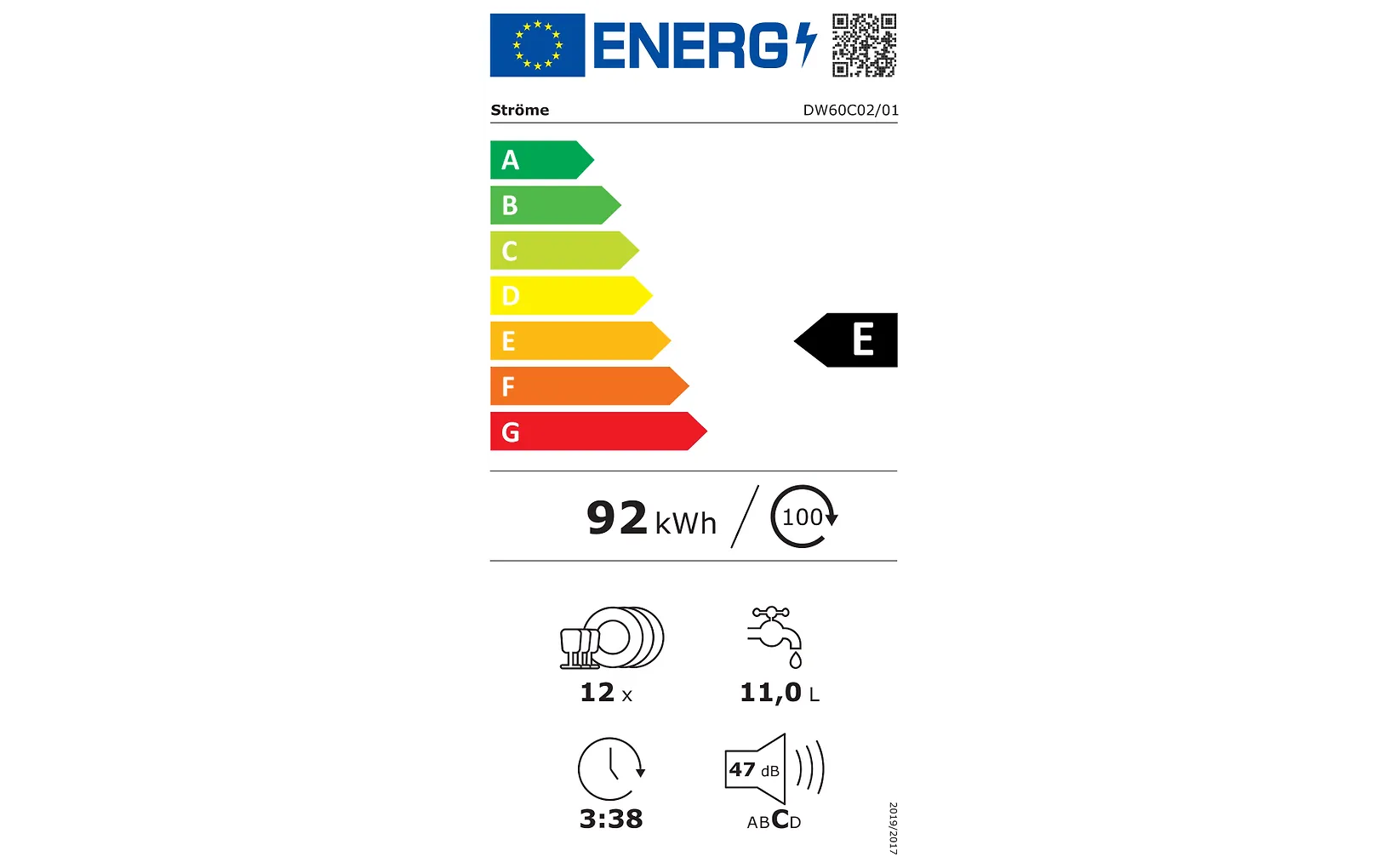 Ströme DW60C02/01WH diskmaskin, vit