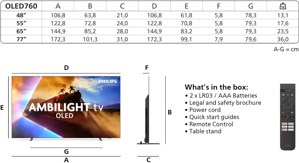 Philips 48" OLED760 – 4K Ambilight TV
