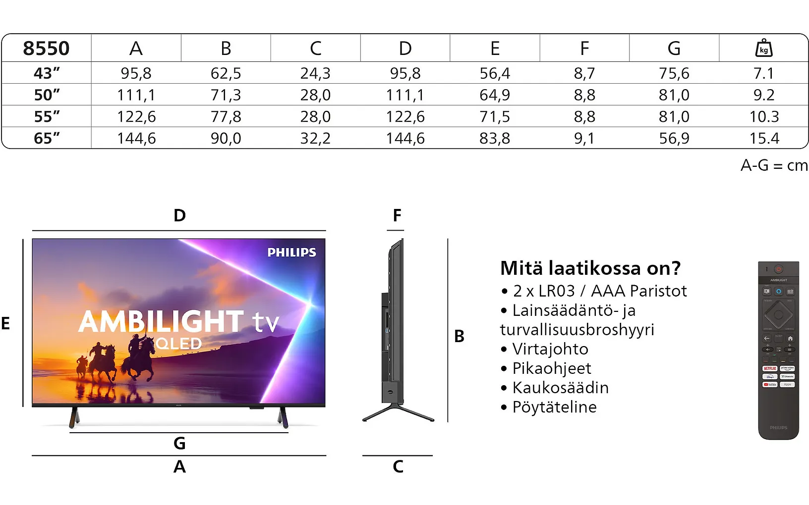 Philips 50" PUS8550 – 4K QLED Ambilight-TV