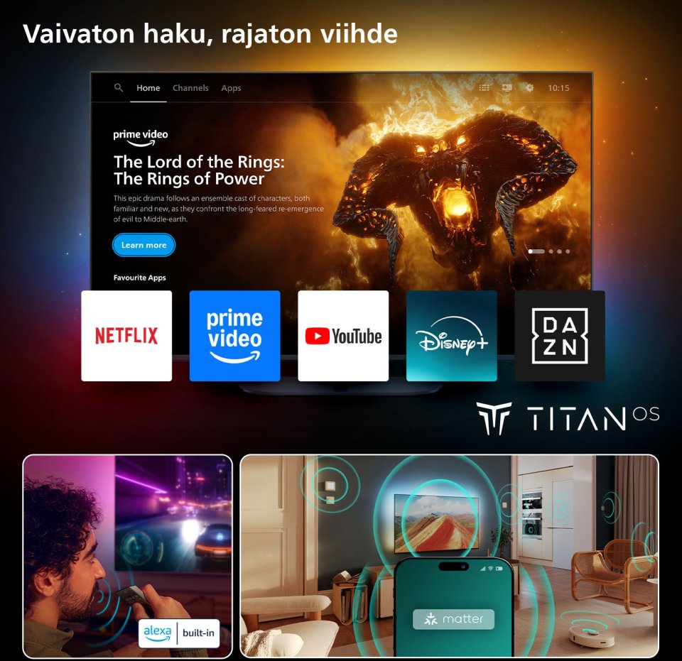 Philips 55" MLED910 – 4K QD Mini-LED Ambilight TV