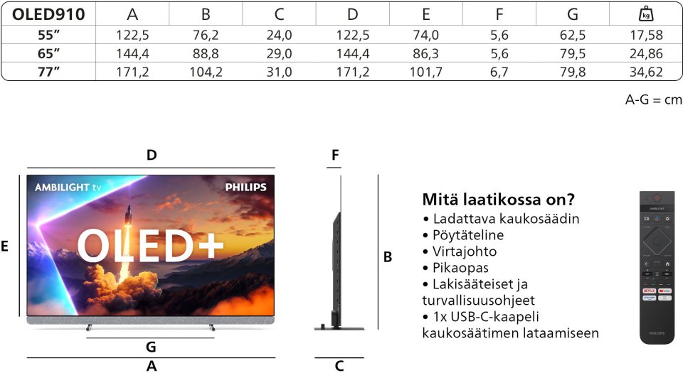 Philips 55" OLED910 – 4K OLED+ Ambilight Google TV