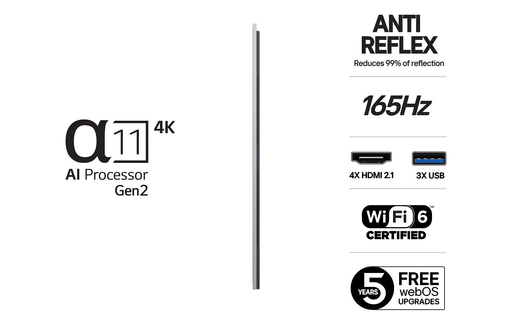 LG 83" OLED evo G5 – 4K-TV med väggfäste