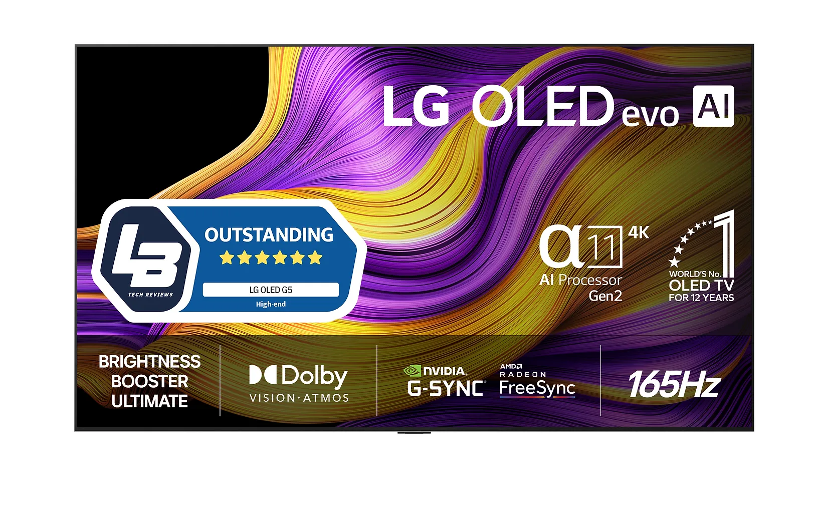 LG 83" OLED evo G5 – 4K-TV med väggfäste