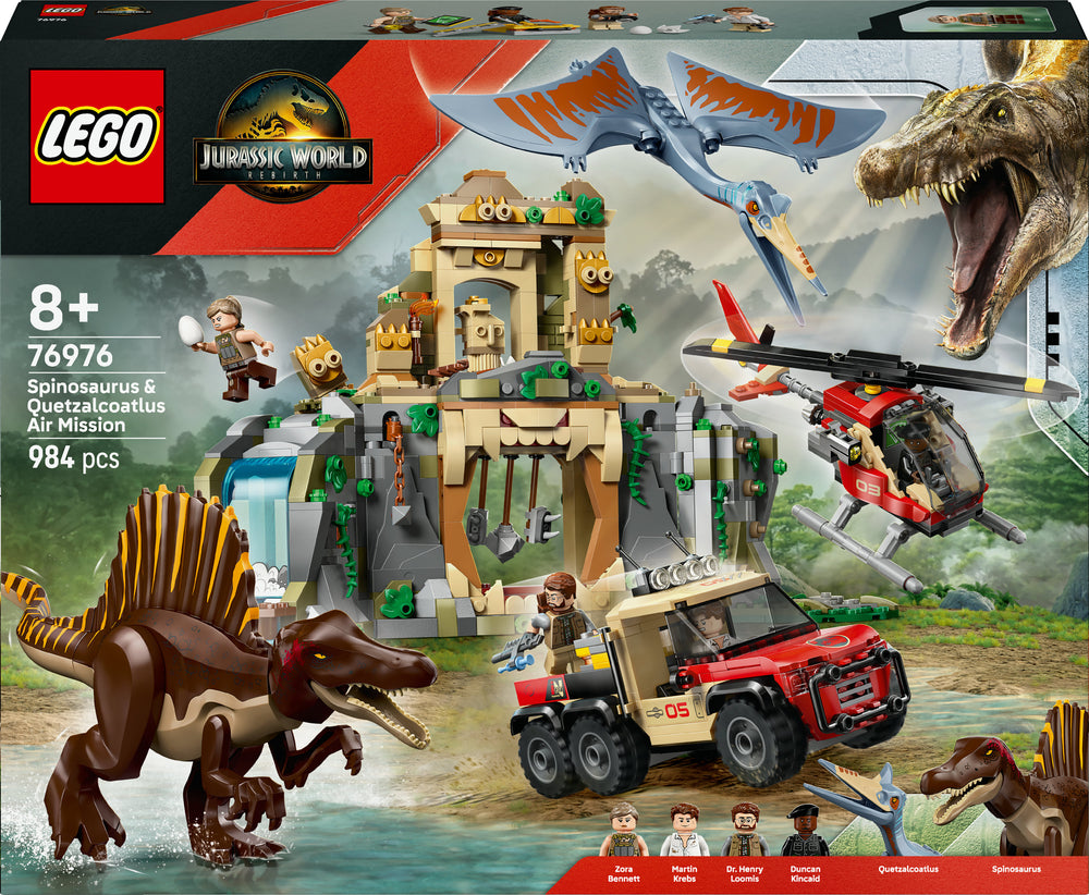 LEGO Jurassic World 76976 Spinosauruksen ja Quetzalcoatlusin pako lentäen