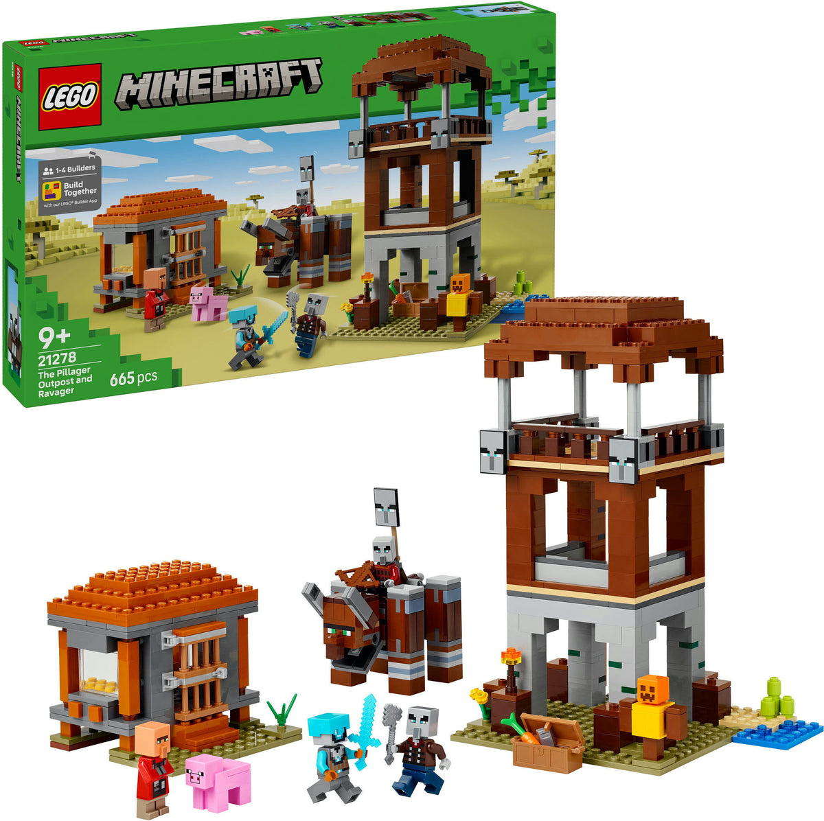 LEGO Minecraft 21278 Ryöstelijöiden etuvartioasema ja Tuhokylvyri – kuva 2