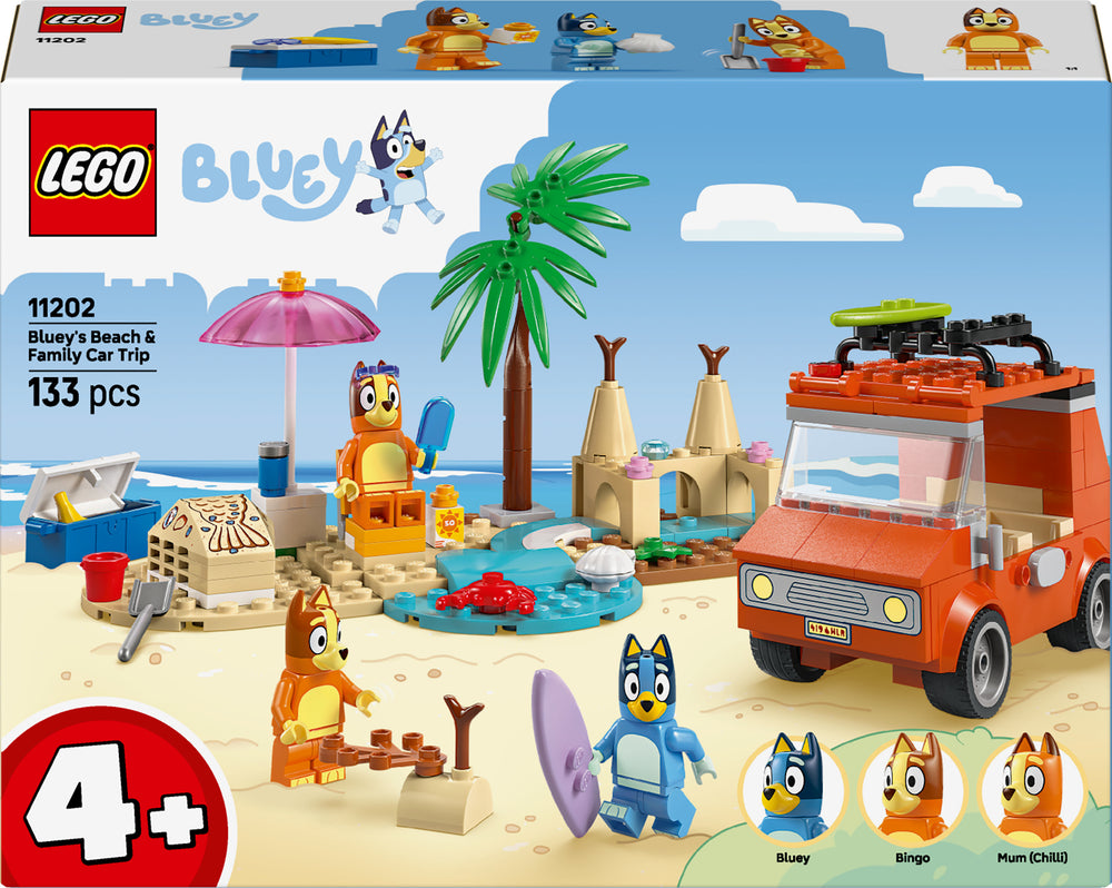 LEGO Bluey 11202 Blueyn perheen autoretki rannalle