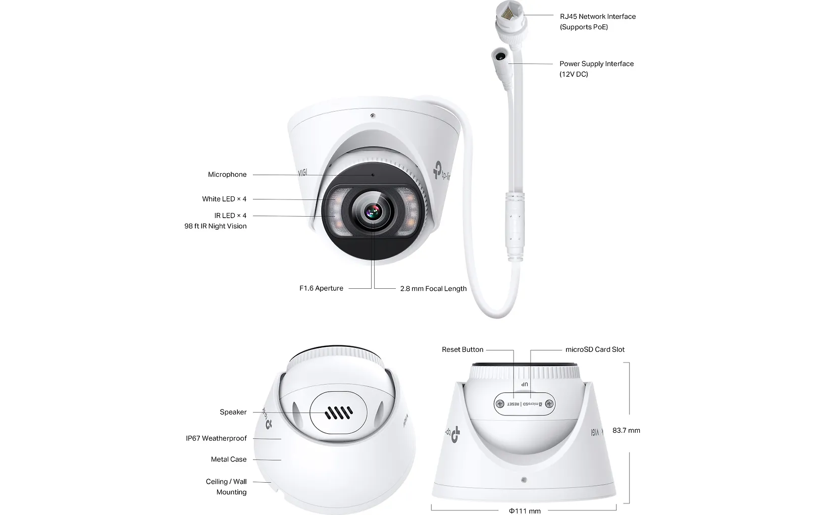 TP-Link InSight S445 valvontakamera ulkokäyttöön, 2,8 mm