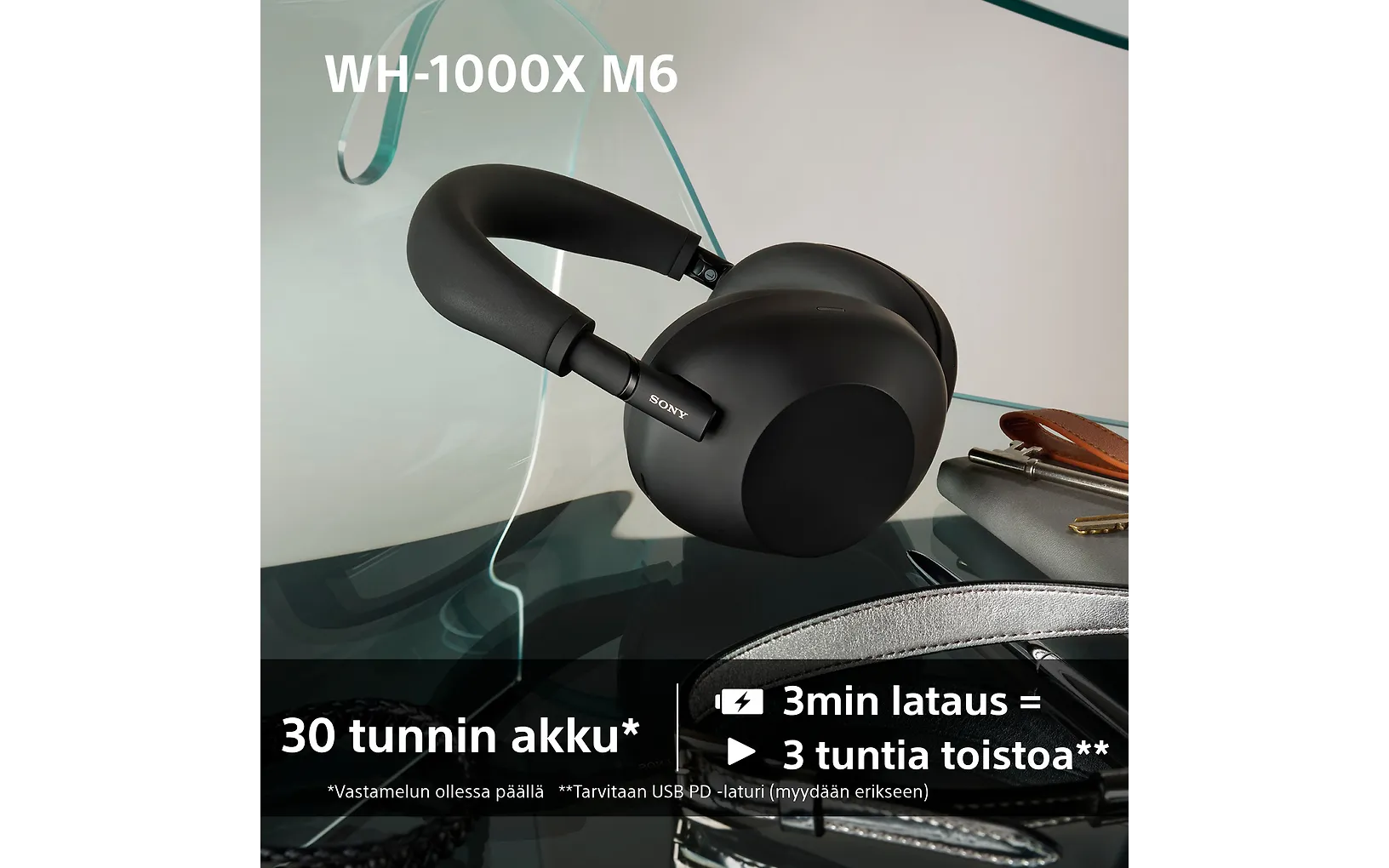 Sony WH-1000XM6 vastamelukuulokkeet, hopea