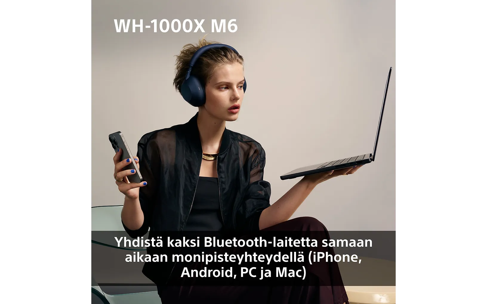 Sony WH-1000XM6 vastamelukuulokkeet, hopea