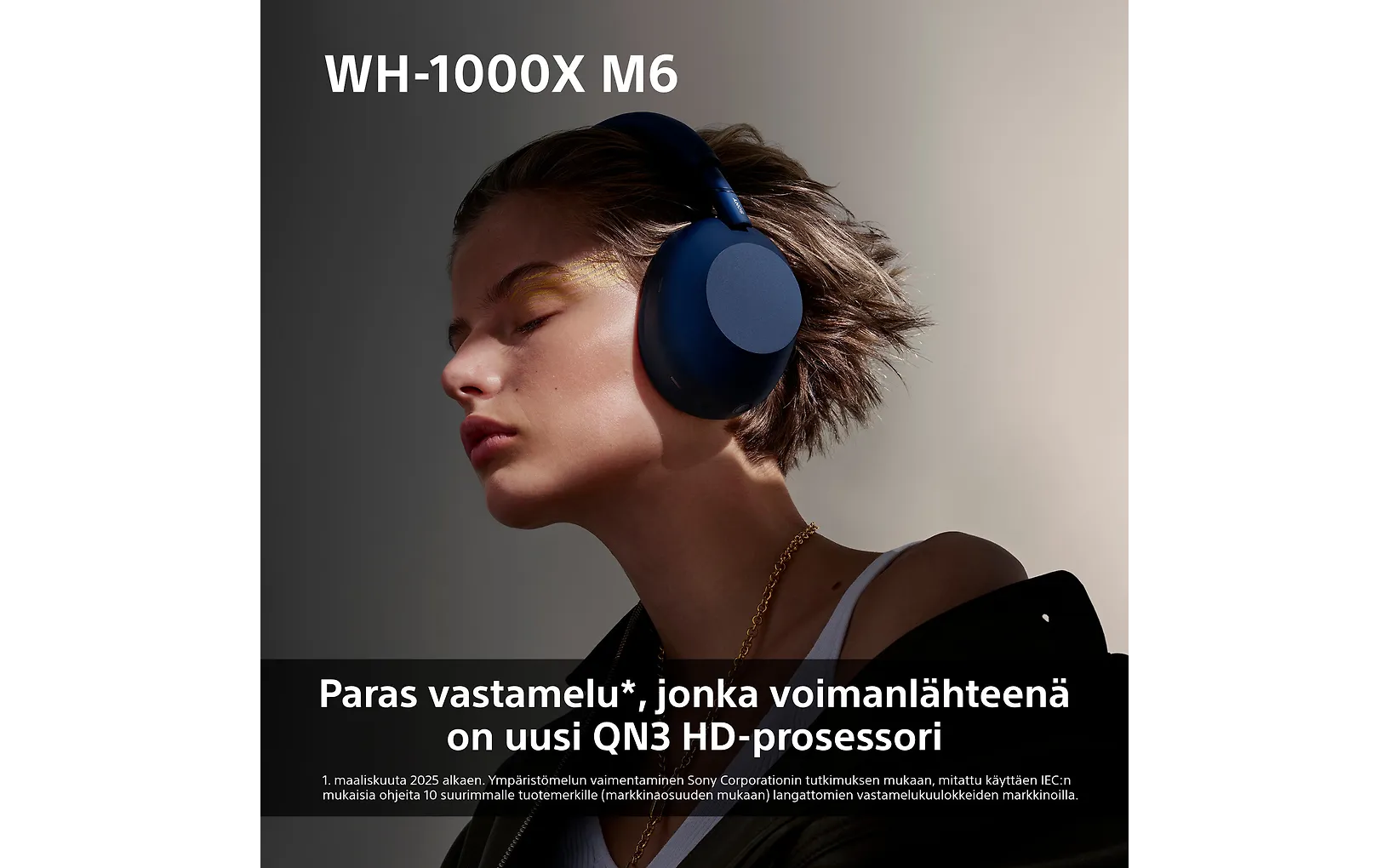 Sony WH-1000XM6 vastamelukuulokkeet, musta