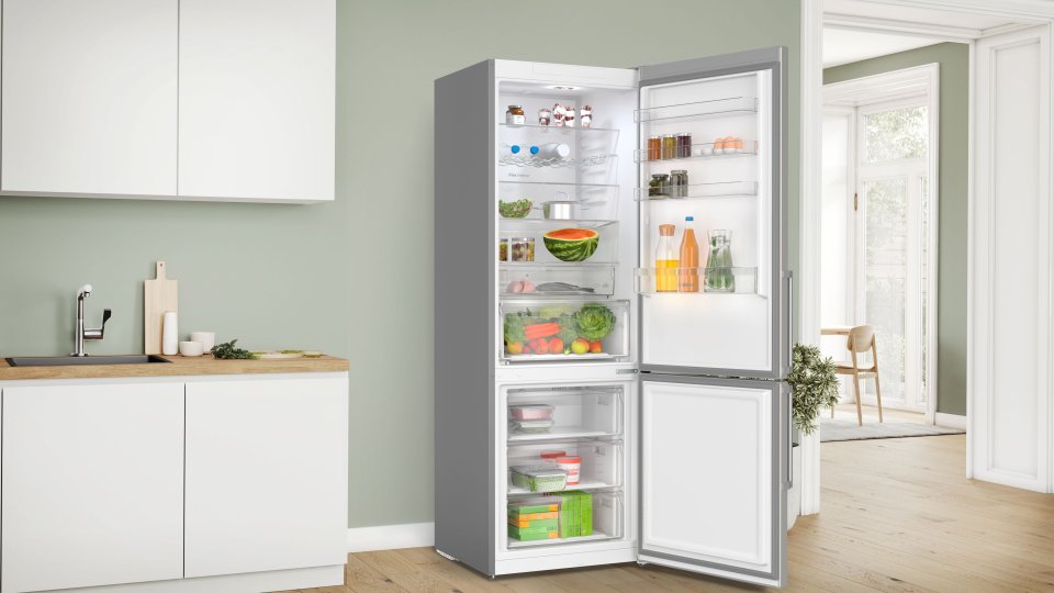 Bosch KGN497ICT Serie 4, Jääkaappipakastin, teräs