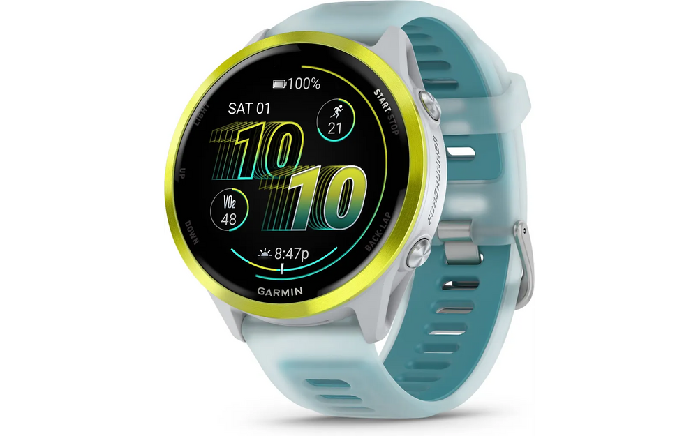 Garmin Forerunner 570 GPS juoksuälykello, 47 mm, Whitestone / Amp Yellow