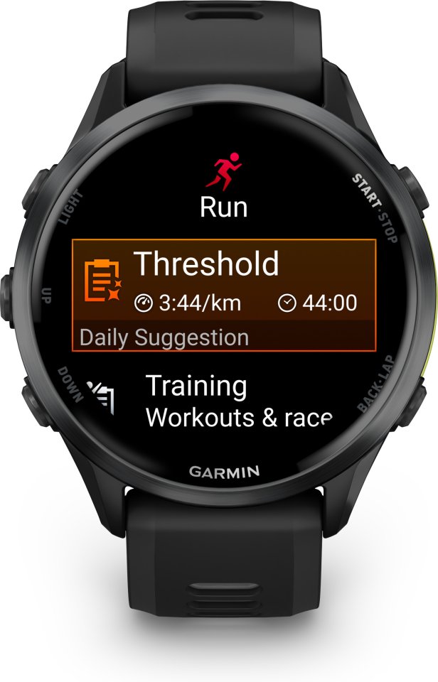 Garmin Forerunner 970 GPS juoksuälykello, Black / Amp Yellow