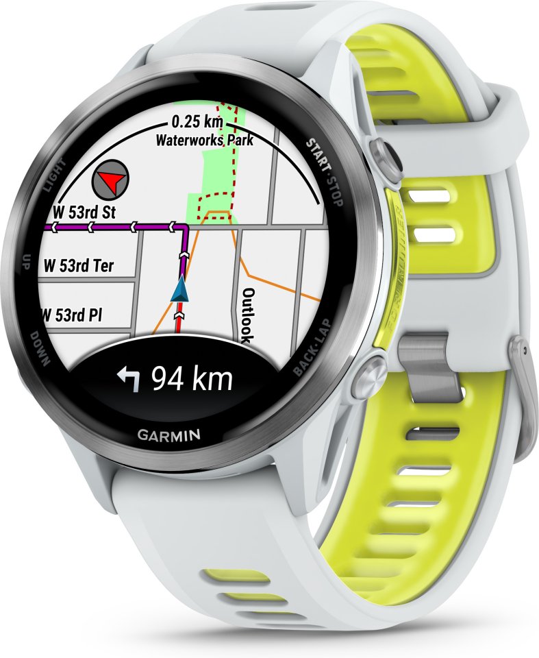 Garmin Forerunner 970 GPS juoksuälykello, Whitestone / Amp Yellow
