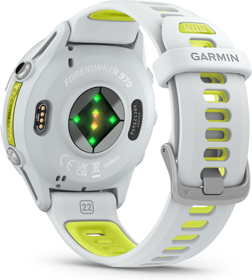 Garmin Forerunner 970 GPS juoksuälykello, Whitestone / Amp Yellow