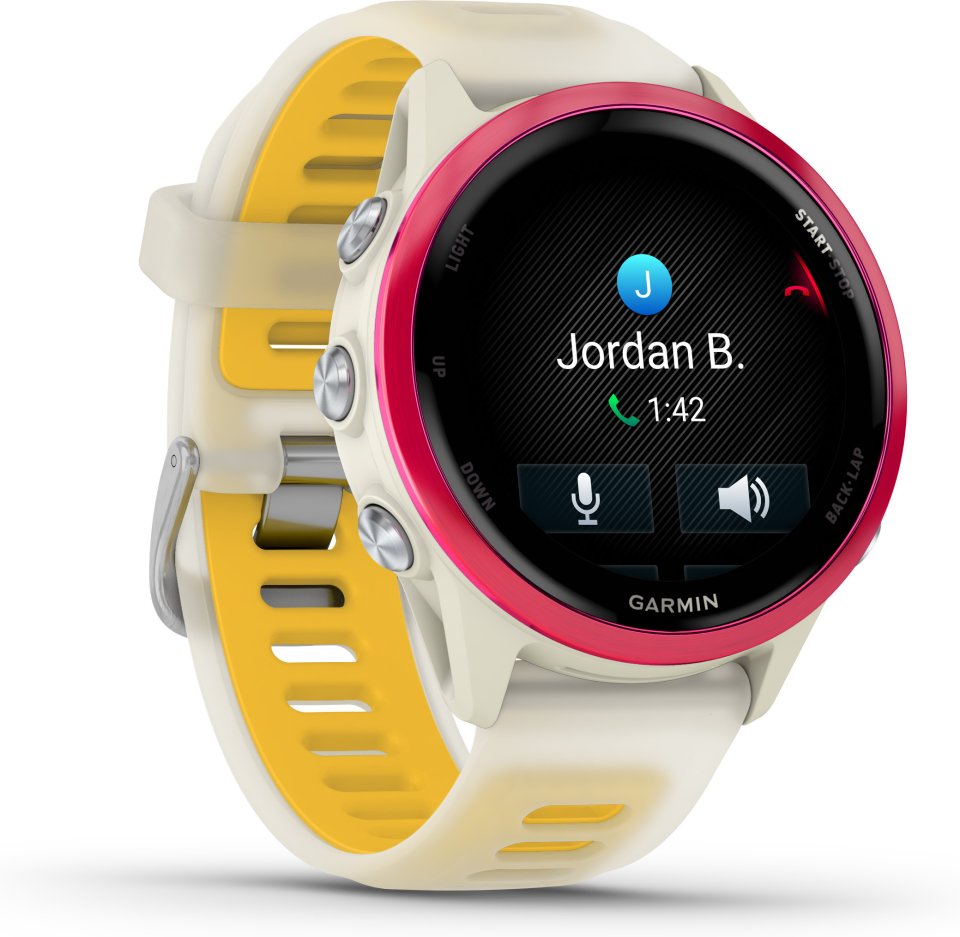 Garmin Forerunner 570 GPS juoksuälykello, 42 mm, Bone/Raspberry/Mango