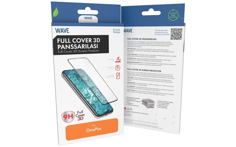 Wave Full Cover 3D-panssarilasi, OnePlus 13R, musta kehys