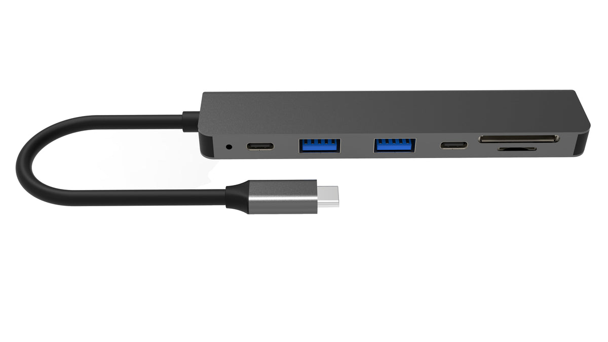 Fuj:tech Slim USB-C Hubi 100 W PD-latauksella, 5 porttia – kuva 4