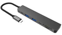 Fuj:tech Slim USB-C Hubi 100 W PD-latauksella, 5 porttia