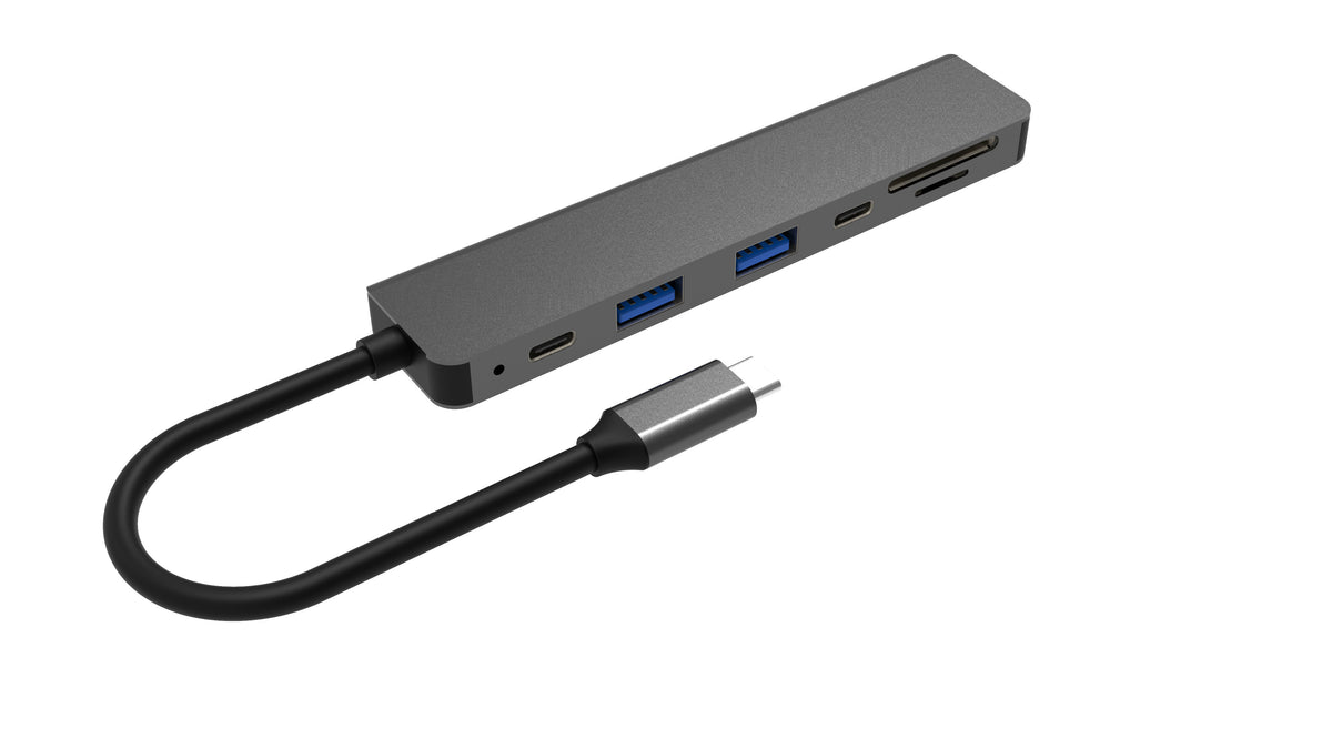 Fuj:tech Slim USB-C Hubi 100 W PD-latauksella, 5 porttia – kuva 5