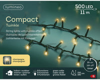 Lumineo Compact twinkle koristevalosarja ulkokäyttöön, 11 metriä