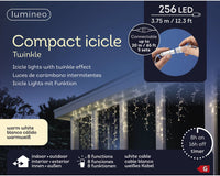Lumineo Icicle twinkle koristevalosarja ulkokäyttöön, 3,75 metriä