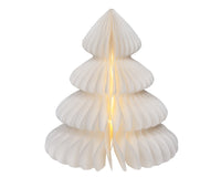 Lumineo paperikuusi valolla, 28 cm, lämmin valkoinen, paristokäyttöinen
