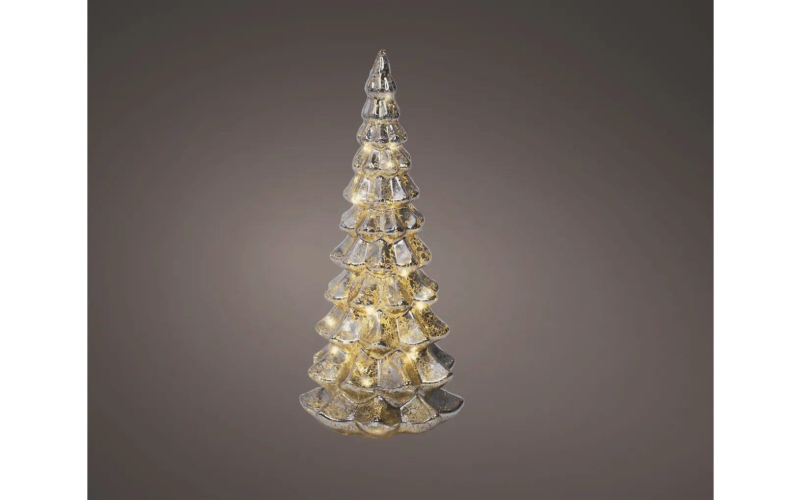 Lumineo lasikuusi valoilla, pöytäkoriste, 32 cm, hopea